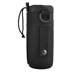 Tactical MOLLE Water Bottle Pouch H2O Hydration Carrier, Military Bottle Holder Molle Drink Holder Travel Water Bottle Bag for Backpack Camping Outdoor