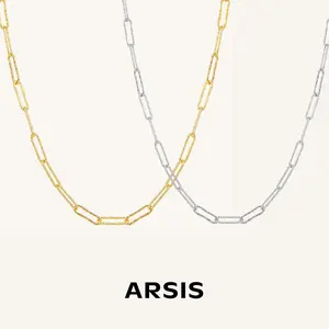 Mix & Match Paperclip Chain Necklace | 18K Gold or Platinum-Plated Adjustable Necklace for Women