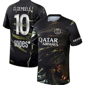 Unisex Soccer/Football Paris Saint-Germain Club O.Dembélé 10 2025/26 Night Edition Stadium Replica Jersey - Black