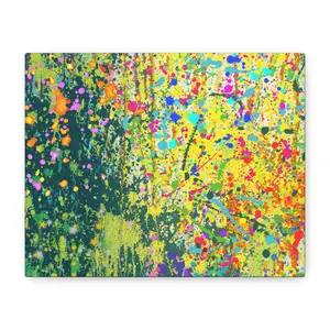 Color Burst Abstract Canvas – Vibrant Paint Splatter Wall Art for Modern Home Decor Artistic Artwork