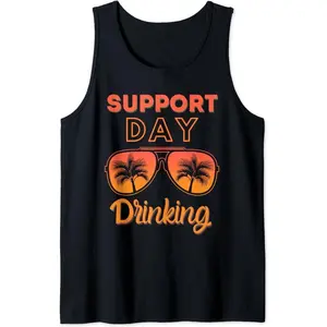 Support Day Drinking Funny Summer Beach Vacation Tank Top