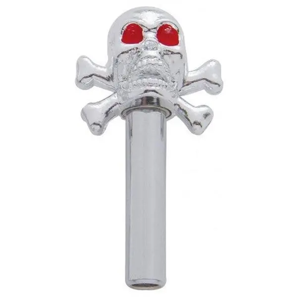 (2) Classic Car Pickup Truck Chrome Plastic Skull Door Locks Knobs Caps