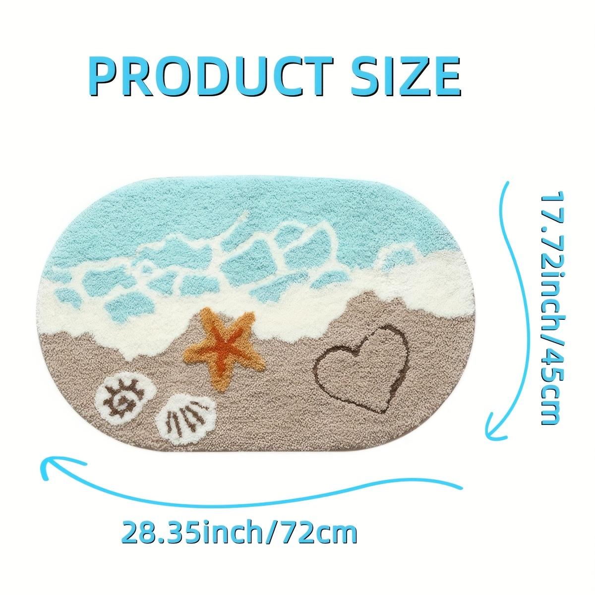 Half Circle Boho Bathroom Rugs with Tassels Bath Rugs Non Slip Absorbent Crochet Rugs Machine Washable Boho Bath Mats for Bathroom Floor Tub Decorative
