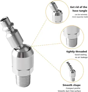 Swivel Air Fitting 1/4" Swivel Air Fitting Coupler Tool Heavy-Duty Hose Connector with 360° Rotation Quick Connect/Disconnect for Air Compressors Pneumatic Tools & Industrial Applications