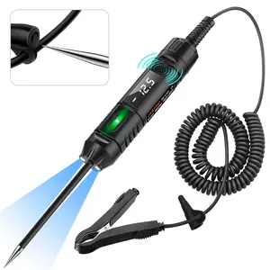 Heavy Duty 3-72V Digital LED Automotive Test Light, Circuit Tester with Polarity Indicate and Illuminating Lights,   Low DC  Light Tester with Stainless Probe & 142 Inch Extended Wire