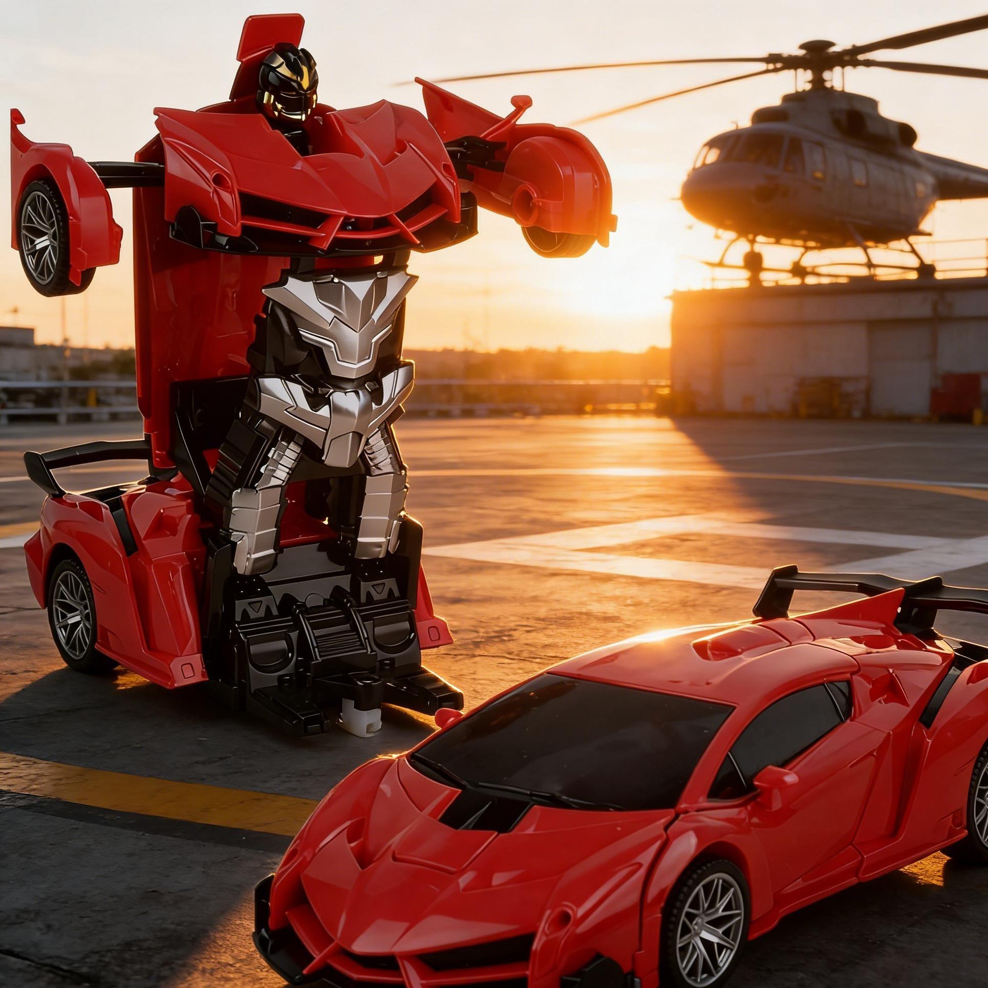 2-in-1 Transforming RC Robot Car - Remote Control Sports Car to Robot Toy with One-Button Deformation, Durable Kids' Toy for Indoor & Outdoor Play