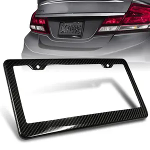 1 X Type-1 Real Carbon Fiber License Plate Cover Frame Front & Rear Universal licenseplateframes