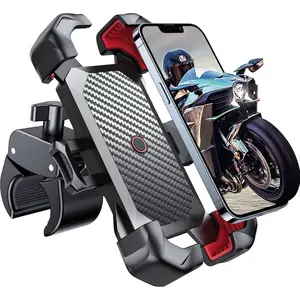 Phone Mount For Motorcycle, Bicycle, [1s Auto Lock][100mph Anti-Shake] Phone Holder, [10s Quick Install] Handlebar Mount, Compatible with iPhone, Samsung, All Phone