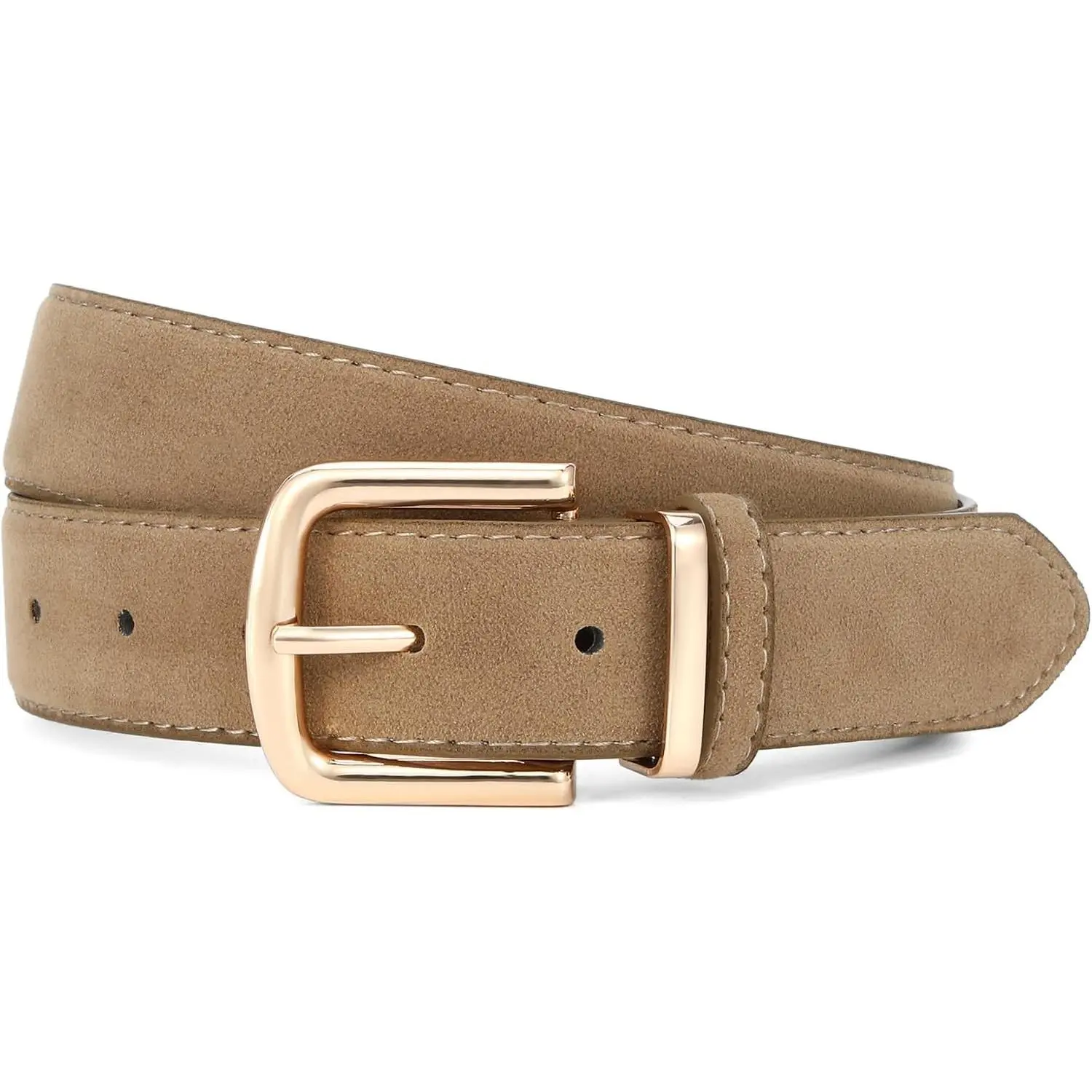 HOTWILL Women Suede Belt for Jeans Dress Chunky Waist Belts | 1.3 in Wide, Thick Belts for Women, Chic Gold Buckle, Fashion Casual Accessories, Blouse Sweater or Coats Daily Outfits