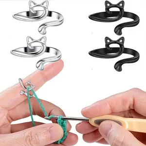 Adjustable Knitting Crochet Loop, Ring Knitted Yarn Guide, Finger Faster Holder Thimble, Crocheter's Thread Ring, Sewing Tools
