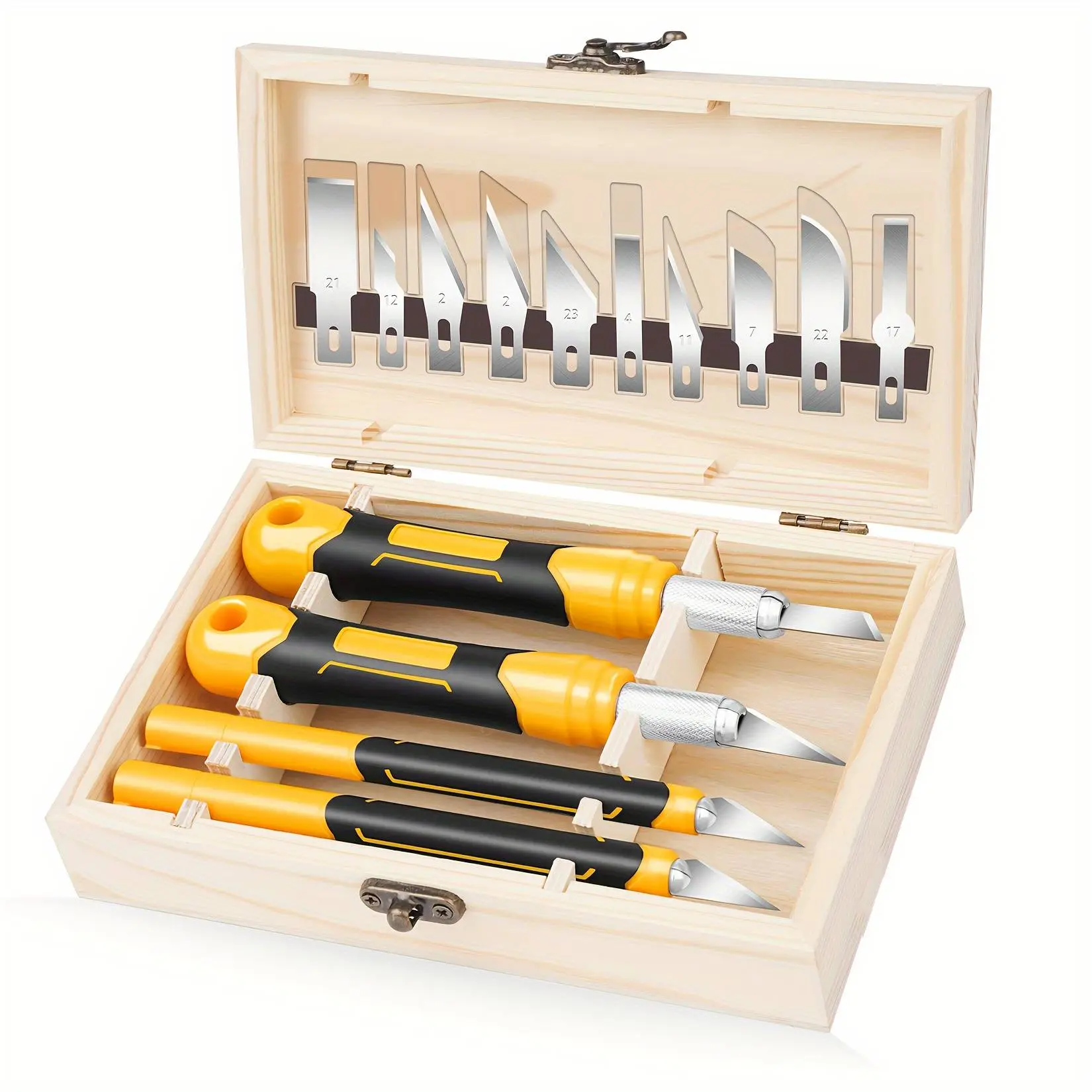 AROCRO 18 PCS Precision Craft Knife Set, Hobby Knife Kit with 4 Handles & 14 Blades for Art, DIY Crafts, Models and Paper Cutting