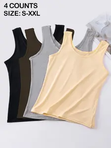 Women's Mixed Color Fitted Sleeveless Tank Tops Set, 1/4/6 Pieces, Perfect for Everyday Wear, Comfortable and Stylish, Ideal for Casual