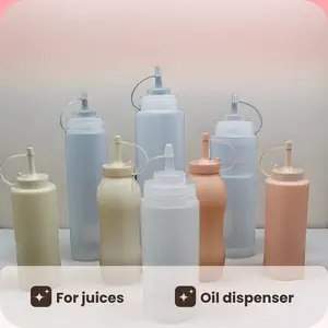 Large plastic squeeze bottle for jams and syrups, ideal for commercial use in juices and teahouses, perfect for distributing oil, Oil Dispenser Bottle