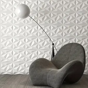 FLOLEOPA 3D Wall Panel, Diamond Texture Design, PVC Waterproof and Fireproof, Suitable for Living Room, Lobby, Bedroom, Hotel, Office, Game Room, TV Backdrop Decoration, 11.8 inches x 11.8 inches, (Includes a roll of tape for installation).
