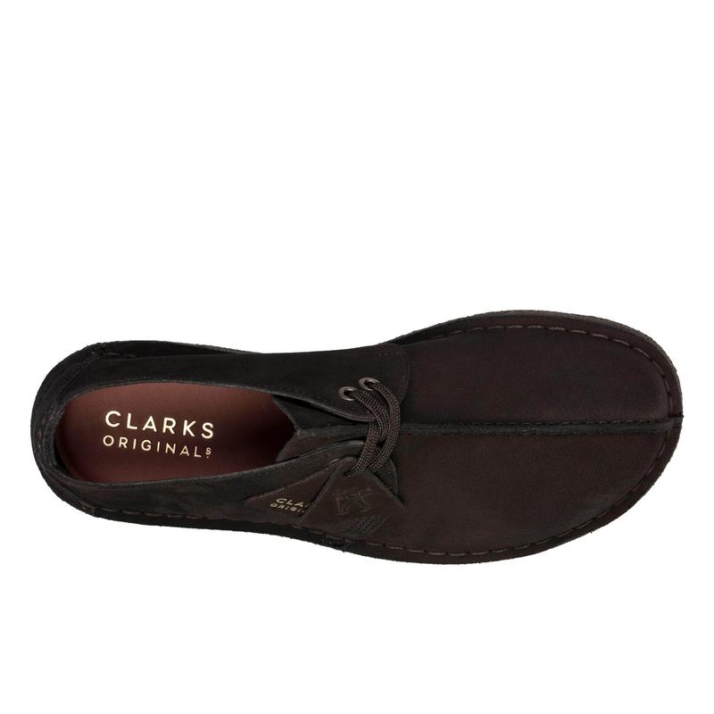 Clarks Desert Trek Black Sde Men's Walking Shoes - Leather, Closed, Suede, Lace-Up Design