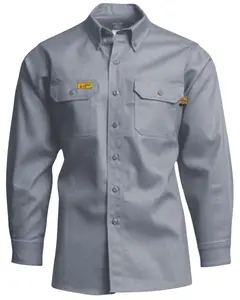 Lapco Men's Fr Gold Label Solid Long Sleeve Button Down Uniform Work Shirt Big - Gos6gy-Big 3Xl-4Xl