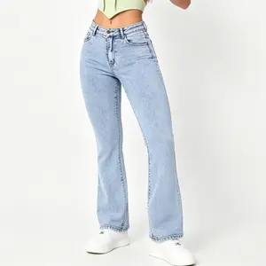 Women's Slim Fit Flare Pantsr Fashionable Comfort Design Casual Wear Daily Style Button Fly All Seasons Womenswear