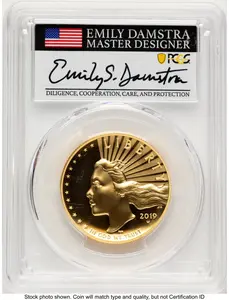 Modern Bullion Coins (2019-W G$100 American Liberty High Relief, Enhanced, DMPL WP Mint Hoard Emily Damstra)