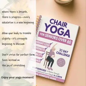 1pc  5.5x8.3in Elderly Chair Yoga Exercise Notebook Senior Fitness Journal with 30-Day Challenge, Illustrated Chair Yoga Poses & Progress Tracking Forms, Durable Spiral  Binding Notebook for Home Gym, Office Use