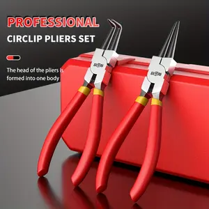 OUDISI Snap-On Ring Removal Pliers Set (4-Piece) – 7in & 9in Sizes, for Straight & Curved Rings, with Internal/External C-Shaped Clamps, Snap-On Set