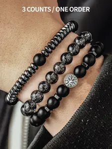 Handmade Beaded Bracelet Set, Fashion Vintage Jewelry Collection, Unisex Daily Wear Accessories, Perfect Gift for Family & Friends, Bracelet Men