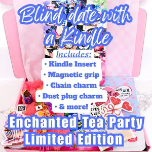 Enchanted Tea Party Limited Edition Blind Date with a Kindle Box Bundle | Includes Holographic Insert, Magnetic Grip, Dust Plug Charm, Hanging Chain Charm & More