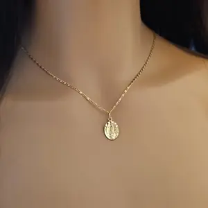 Gold Virgin Mary Pendant Necklace - Perfect for Religious and Spiritual Jewelry