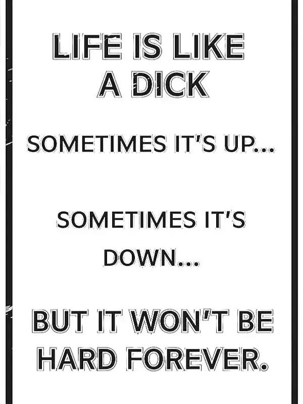 Life Is Like A Dick 12" x 8" Funny Tin Sign Inappropriate Humor Gag White Elephant Gift Home Bar Pub Office Bathroom Garage Decor