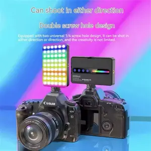 NEW RGB Video Light With Display Screen Mini Fill Camera Light Selfie Lighting Rechargeable Dimmable Hot Shoe Mouth Double Screw Hole Design