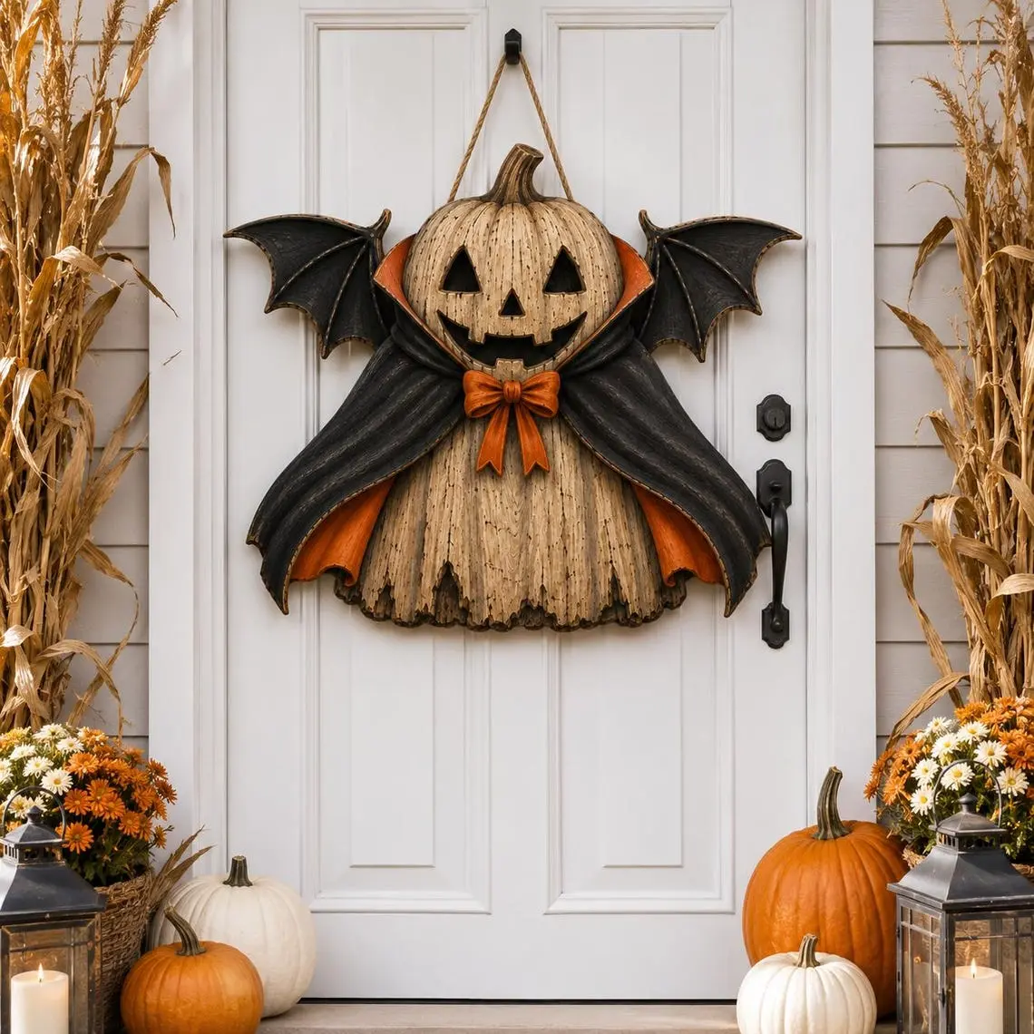Halloween Ghost Vampire Bat Wooden Sign, Gothic Wall Decor, Vintage Halloween Decor Outdoor, Halloween Door Hanger, Housewarming Gift
