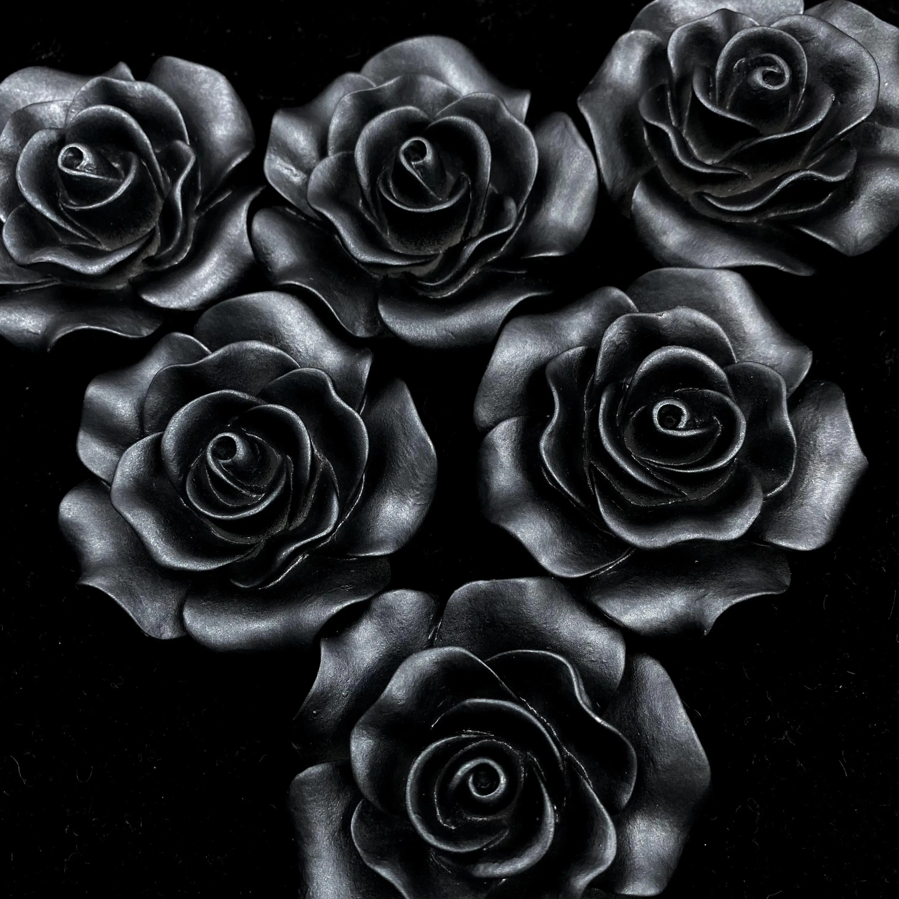 black Satin Rose-60mm(2pcs)