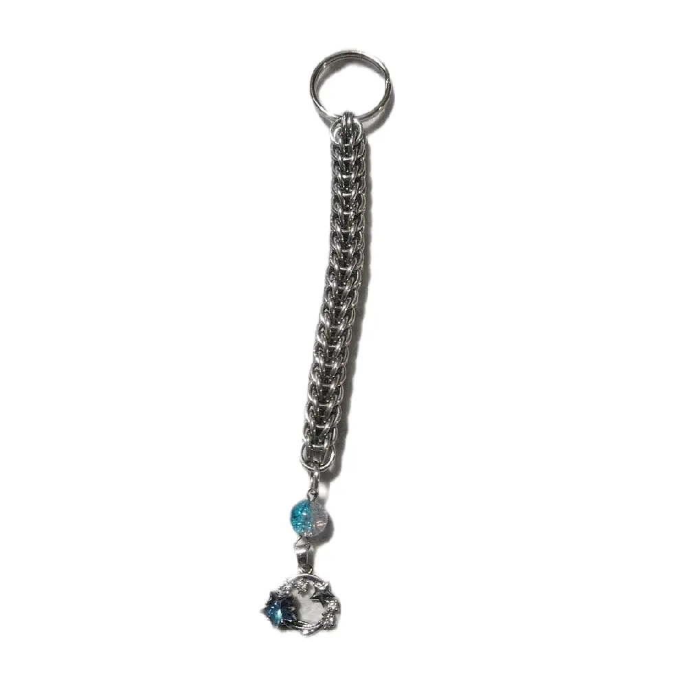 chain maille and beaded Keychain