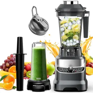 Professional Blenders for Kitchen, 2000W Smoothies Countertop Blender for Ice Crushing/Frozen Drink/Nut Milk, Smoothie Blender with 64oz Pitcher & 21oz To-go Cup, Dishwasher Safe, Dark Grey