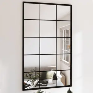 Mirror Black Metal, Glass 39.4x23.6 in Mirror Rectangular