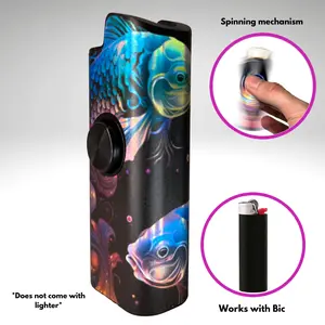 FLKR LYTR: Pisces Fidget Spinner Lighter Case Must Have Accessory for Bic Spinner Lighter Case | FLKR LYTR