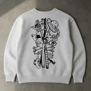 OP Devil Fruits & Gomu Gomu No Mi Vintage Anime Double Printed  Sweatshirt & Hoodie, Oversized Streetwear Outfits, Otaku Gift Idea,Graphic winter gift hoodie,  perfect for streetwear gift for all, Anime Inspired graphic tees men gifts dailywear Menswear