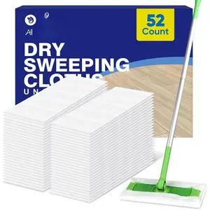 Dry Sweeping Cloths, Mop Pads Refills Compatible with  Sweeper, 52 Count Disposable Duster Refills for Floor Mopping and Cleaning