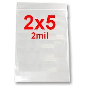 CrazyCoolBuys 2X5 2Mil Clear Resealable Bags Baggies 2"X5" Jewelery Dime Plastic Poly Zip Baggies