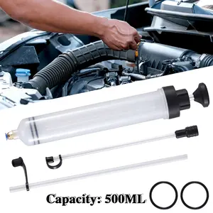 500CC Car Fuel & Brake Fluid Extractor — Oil Change Syringe Pump, Manual Fluid Remover Tool for Brake Oil, Transmission & Engine Fluids