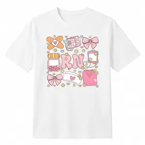 RN Nurse Coquette Shirt, RN Registered Nurse Pink Bows Sweatshirt, Retro RN Nurse T-Shirt, Rn Nursing Student Shirt Gift for Nurse,Unisex Crewneck T-shirt for Men And Women