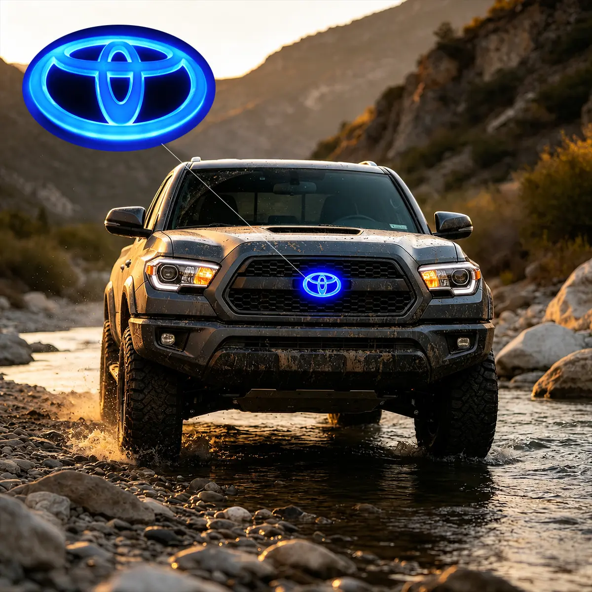 Plug and Play Glowing Car Grille Emblem Badge Light Waterproof Auto Exterior Mod for Night Drive Style