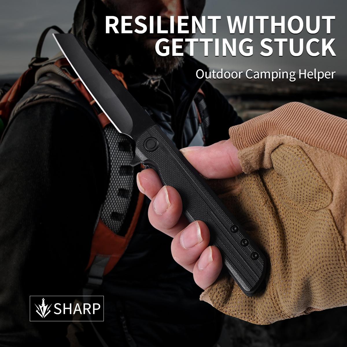 Slim EDC Folding Knife with Pocket Clip, Reliable Outdoor Gear for Camping & Bushcraft