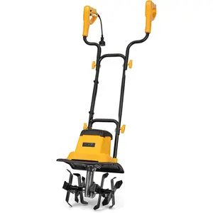 8.5AMP 12Inch Corded Tiller Cultivator 8-inch Depth Rototillers for Gardening, 360RPM Electric Garden Tiller with LT-201D Socket