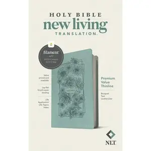 NLT Premium Value Thinline Bible, Filament-Enabled Edition (Leatherlike, Bouquet Teal) by Tyndale