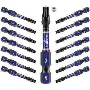 2 In.  T25 Impact   Bit Set, 15 count #25 Torx  Power Bit Set, S2 Alloy Steel Hollow  Bit Set