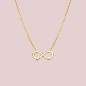 14K Solid Gold Infinity Necklace.