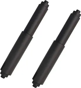 Toilet Paper Holder Roller 2 count Black Color Plastic Toilet Tissue Flexible Holder Replacement Bathroom Plastic Spring  Insert Spindle