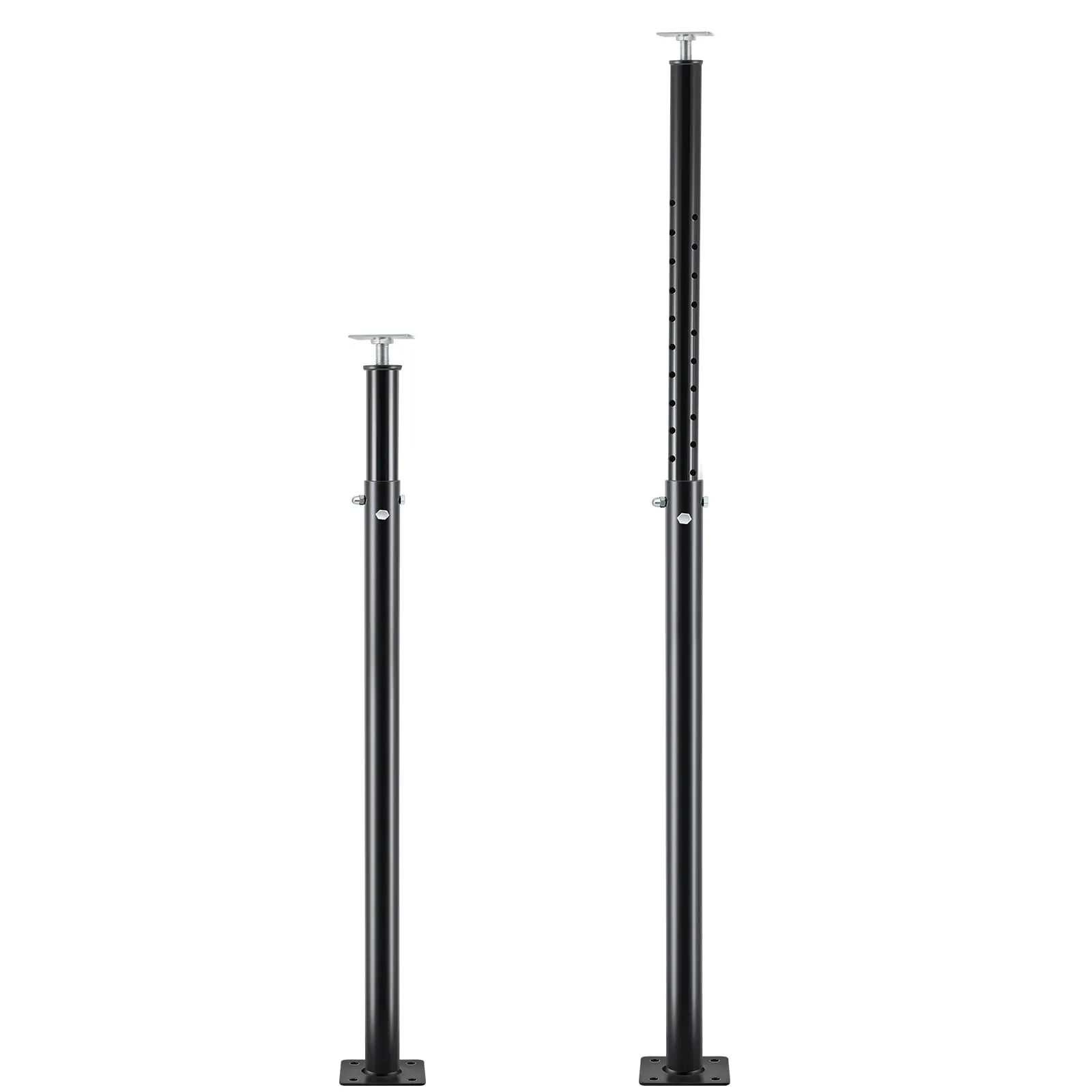 Maeklon 4 Pieces Temporary Steel Support Post Hardware - 55-98 in Height Adjust Adjustable Floor Jack for Basement Floor Joist, Deck Repair - 18000 Lbs Load Capacity Each (Black)