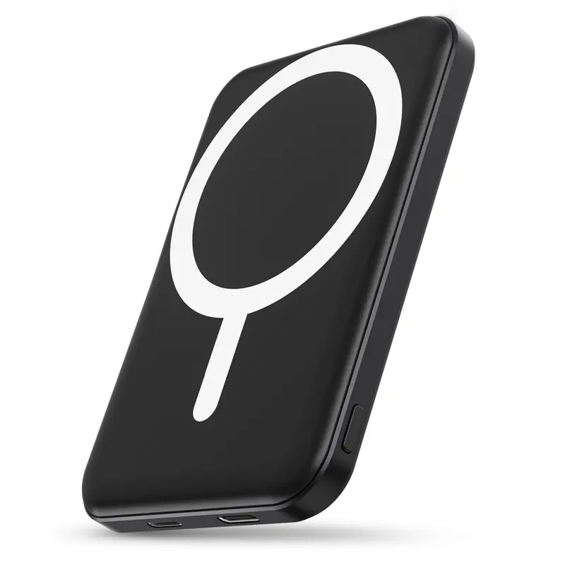 Podoru Magnetic Handheld Portable Powerbank, 5000mAh Compact Silicone Wireless Chargeable Charger, Fast-Charging Cable Accessory for iPhone 17/16/15/14/13/12 Series, Smartphone/Device Back to School Accessory