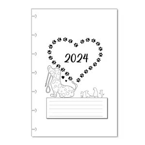 2024 Monthly Planner Calendar Refills for 7-Disc Mini Happy Planners, and NOTIQ Mini Capsule (S6) (4.5 x 7 inches)